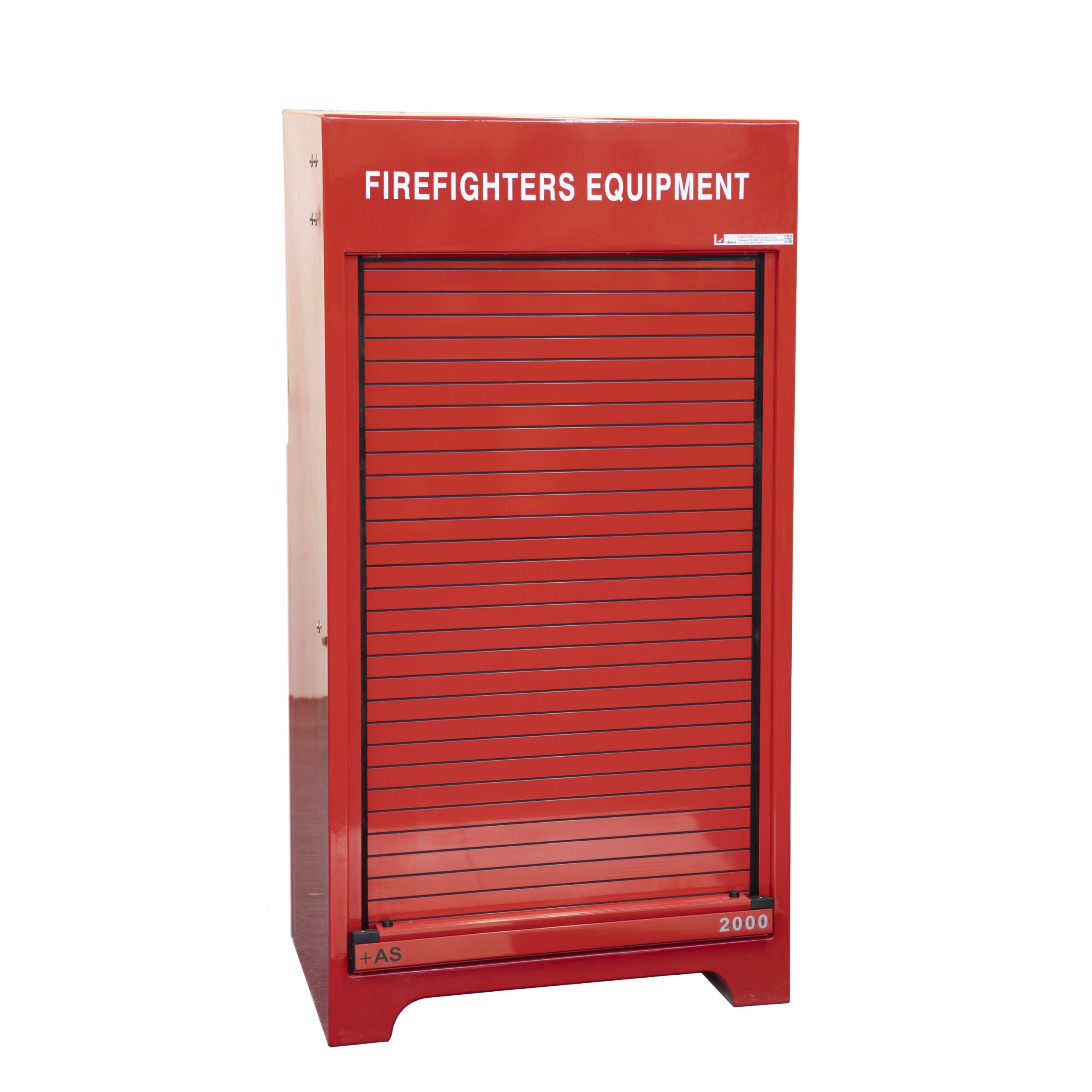 RS250.600FE Fire equipment cabinet by Jo Bird with roller door closed.
