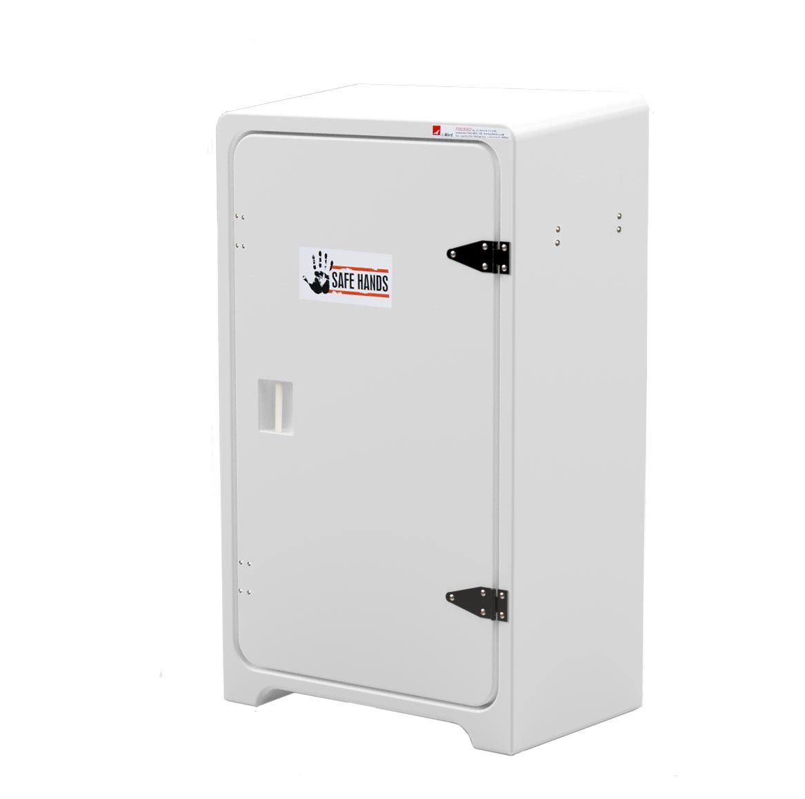 JB10 Safe hands cabinet with label from LHR Marine