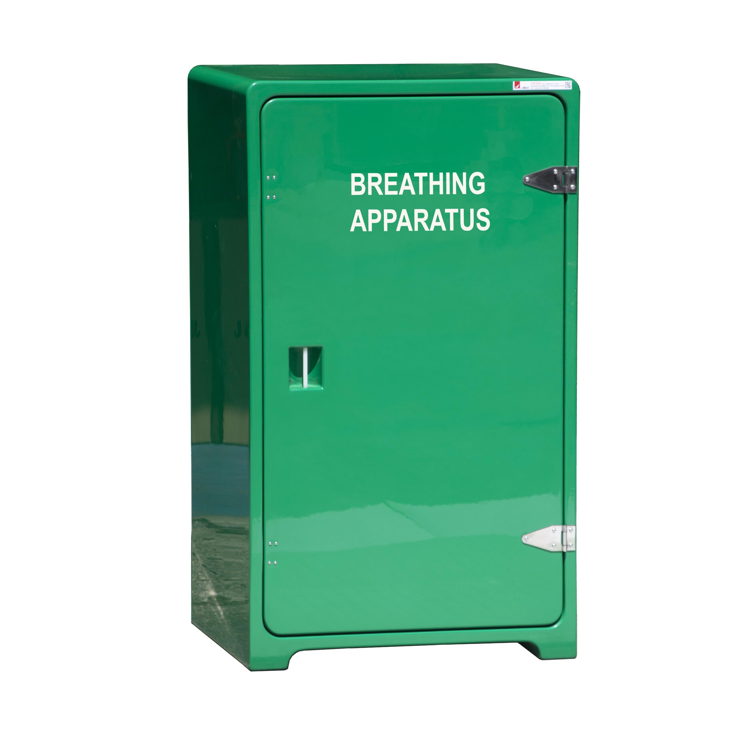 JB08BA 2024 JB08BA Self contained breathing apparatus cabinet by Jo Bird. Shown in green RAL6029.