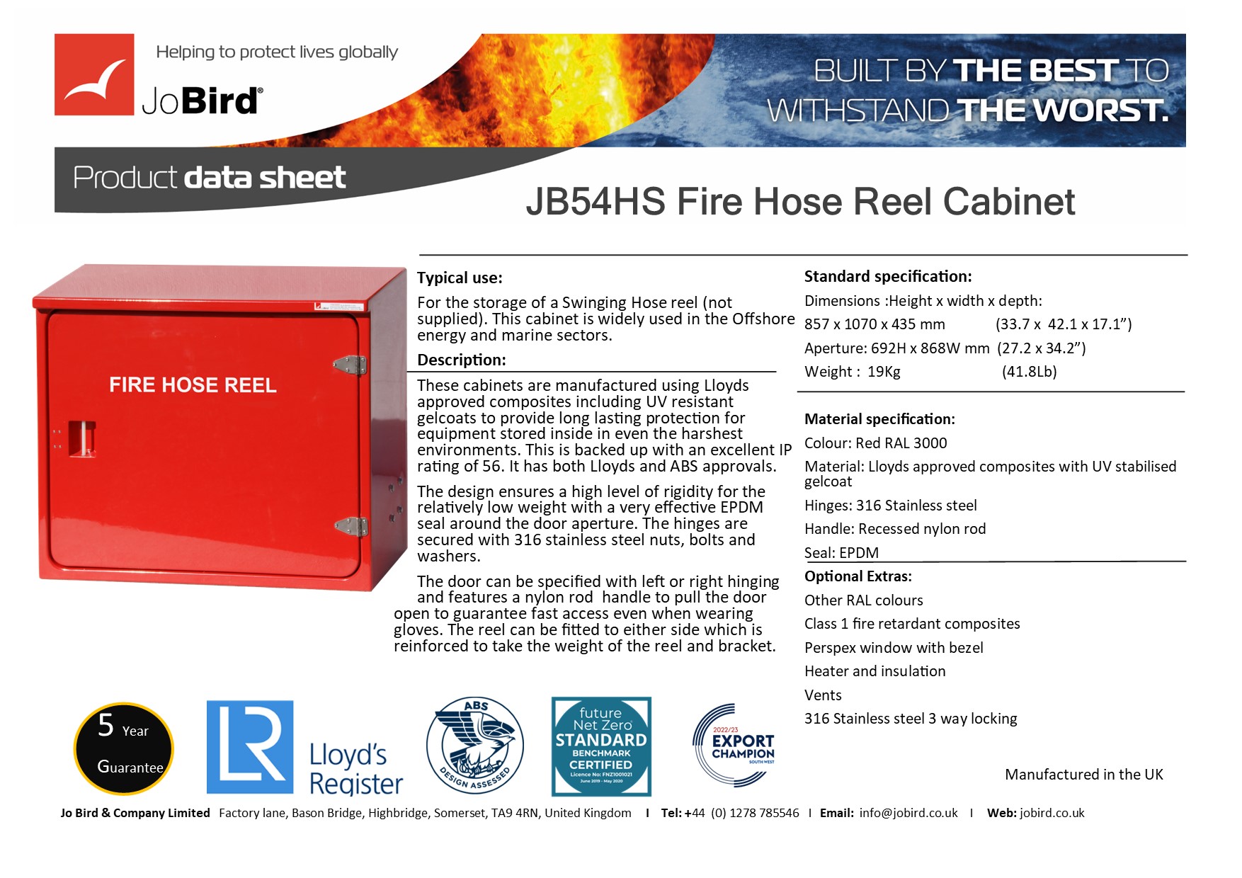 Swinging Fire hose reel Cabinet (JB54HS) - Image 4