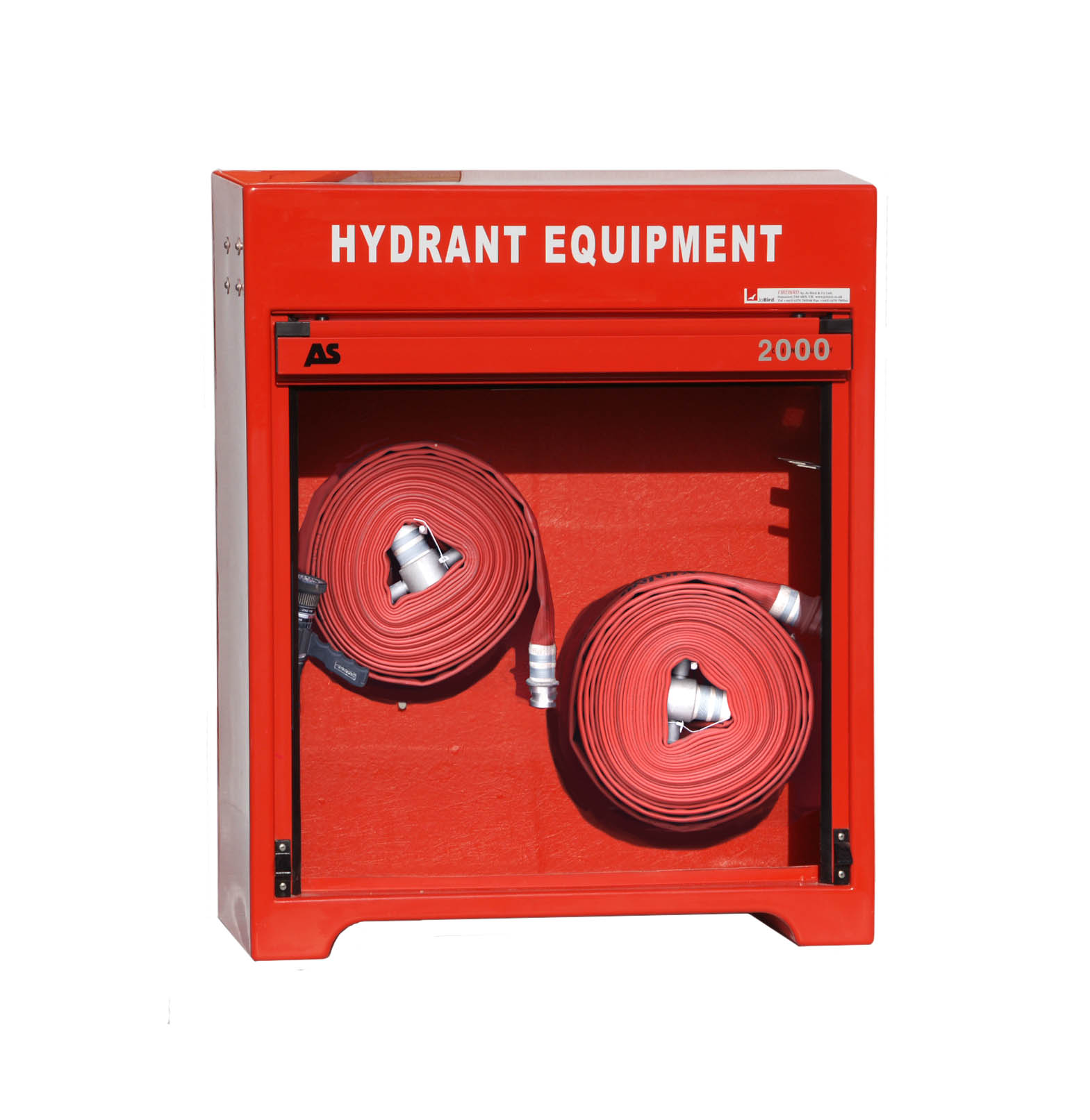 RS100H Fire hose cabinet showing the hoses stored inside
