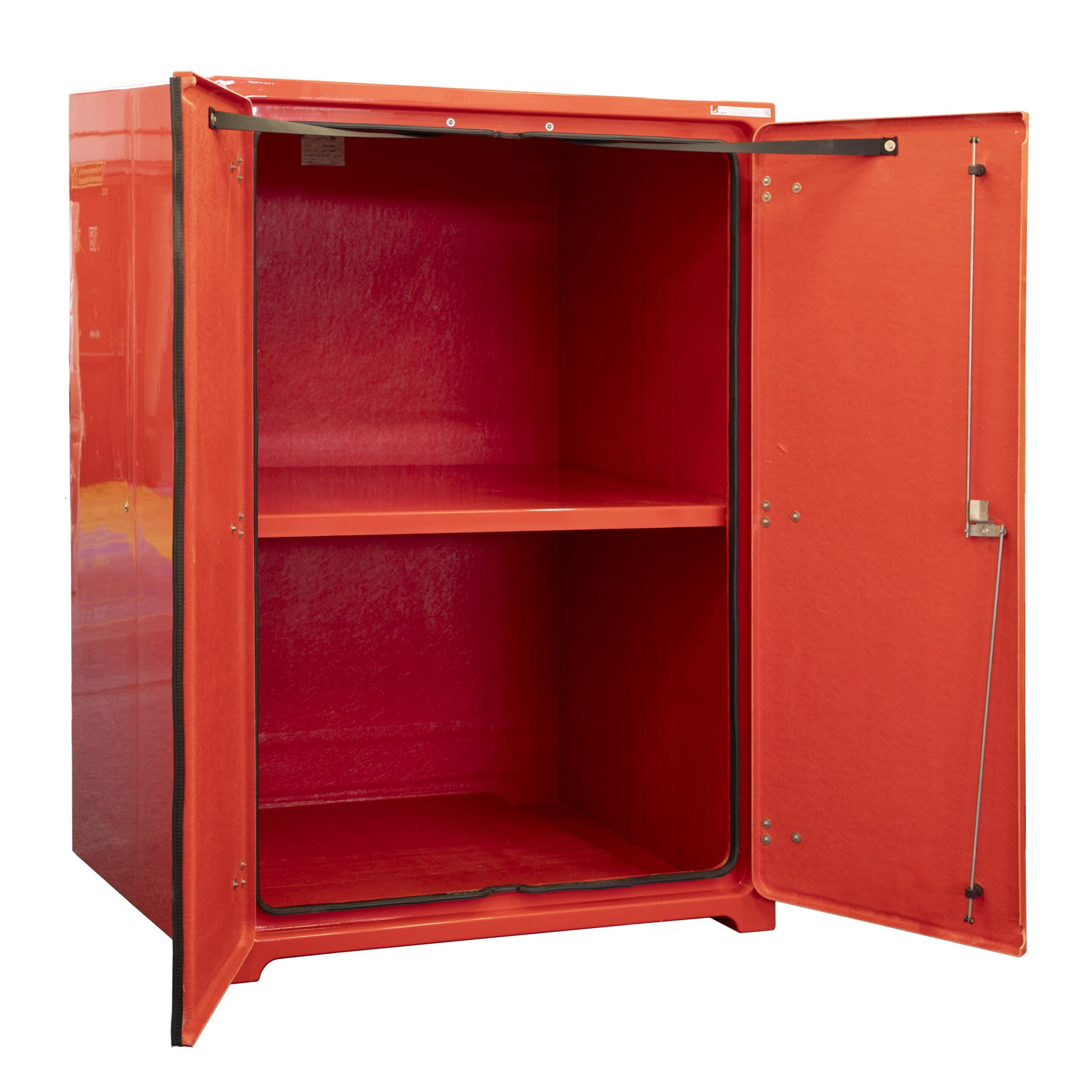 JB17.1200 Lifejacket and immersion suit cabinet with doors open