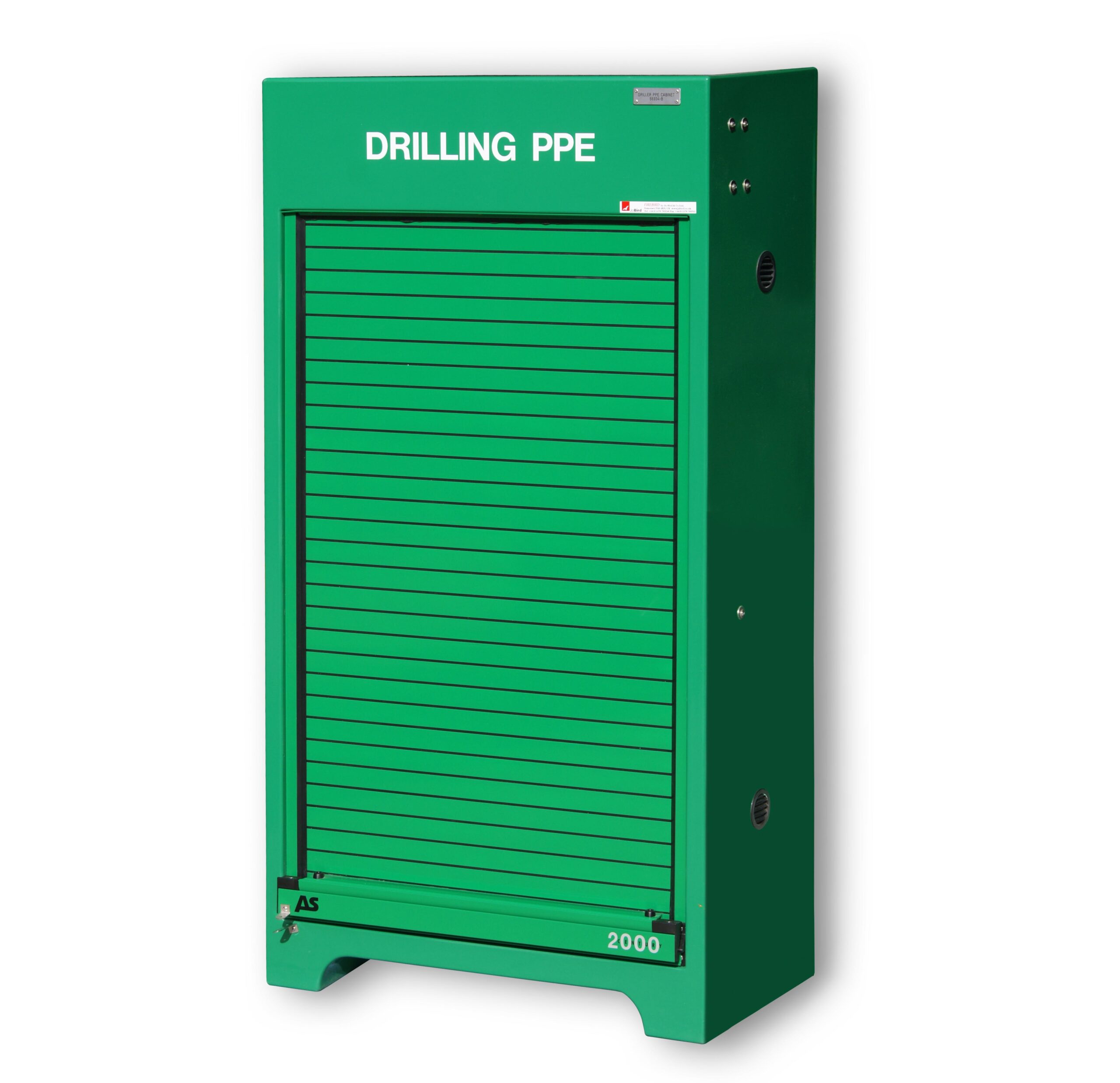 RS250 in green RAL 6029 and used to store drilling equipment