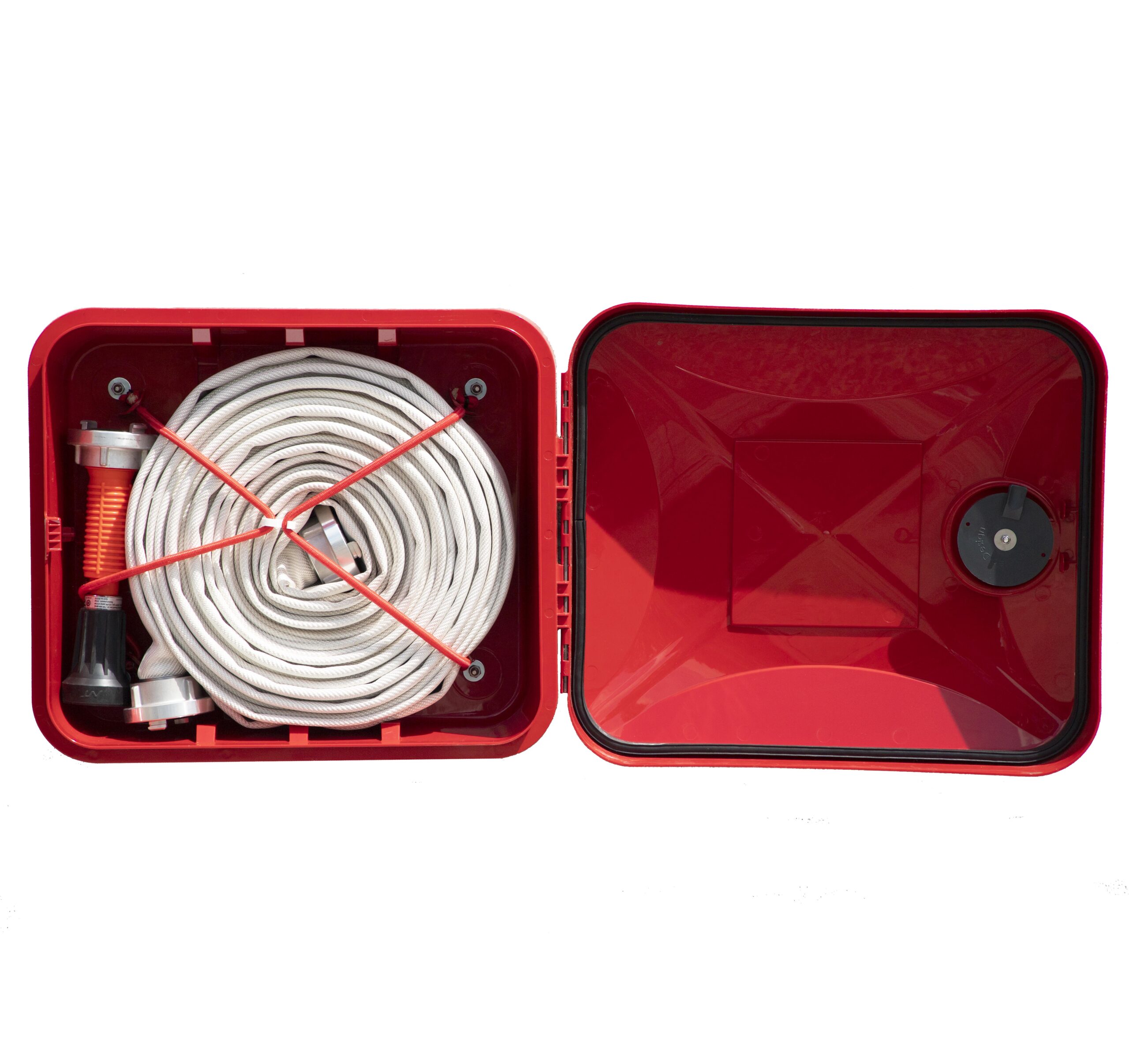 SOS300 by Jo Bird showing it fitted with a 25m Fire hose and marine nozzle