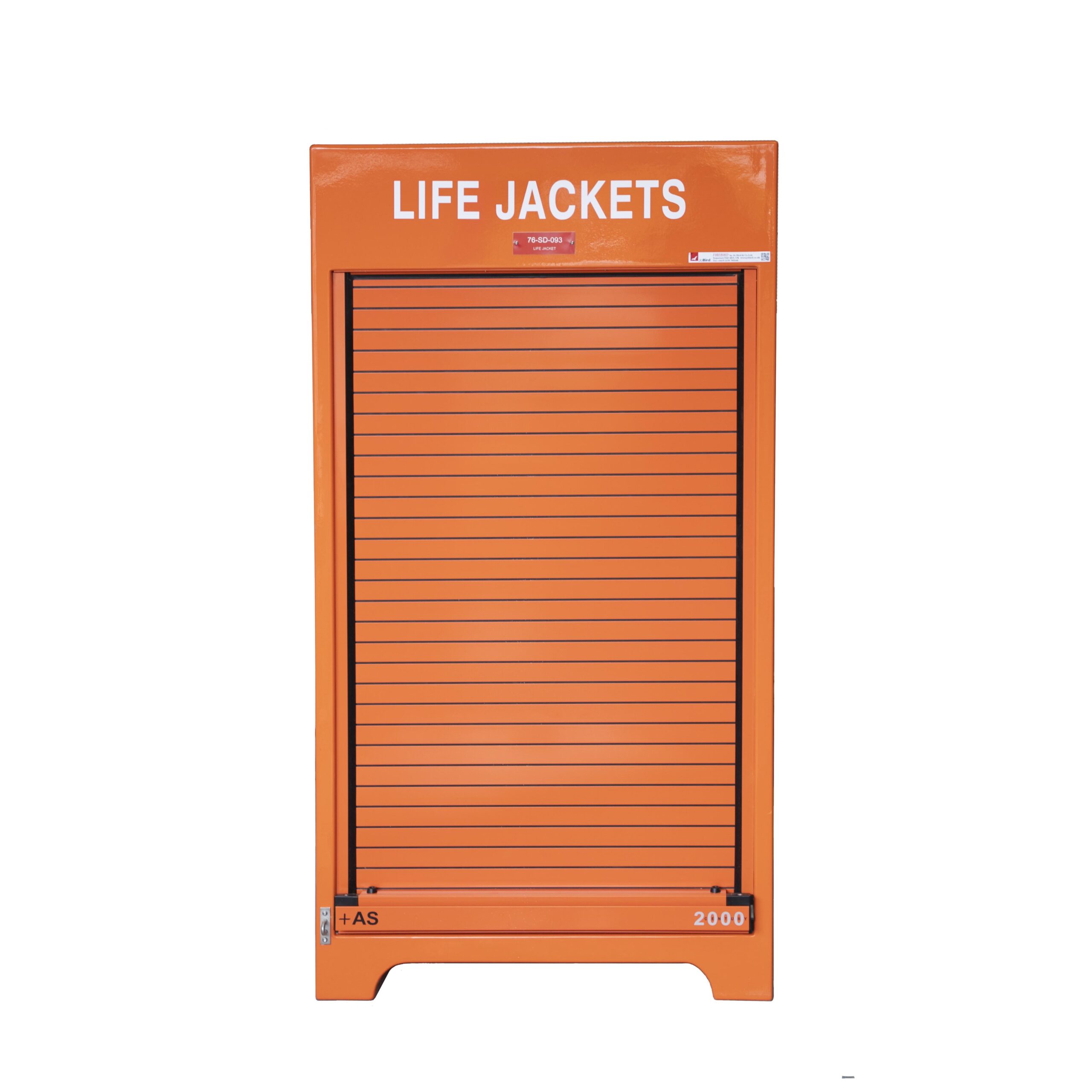 RS300.600LJ Lifejacket cabinet by Jo Bird with the roller door in the closed position