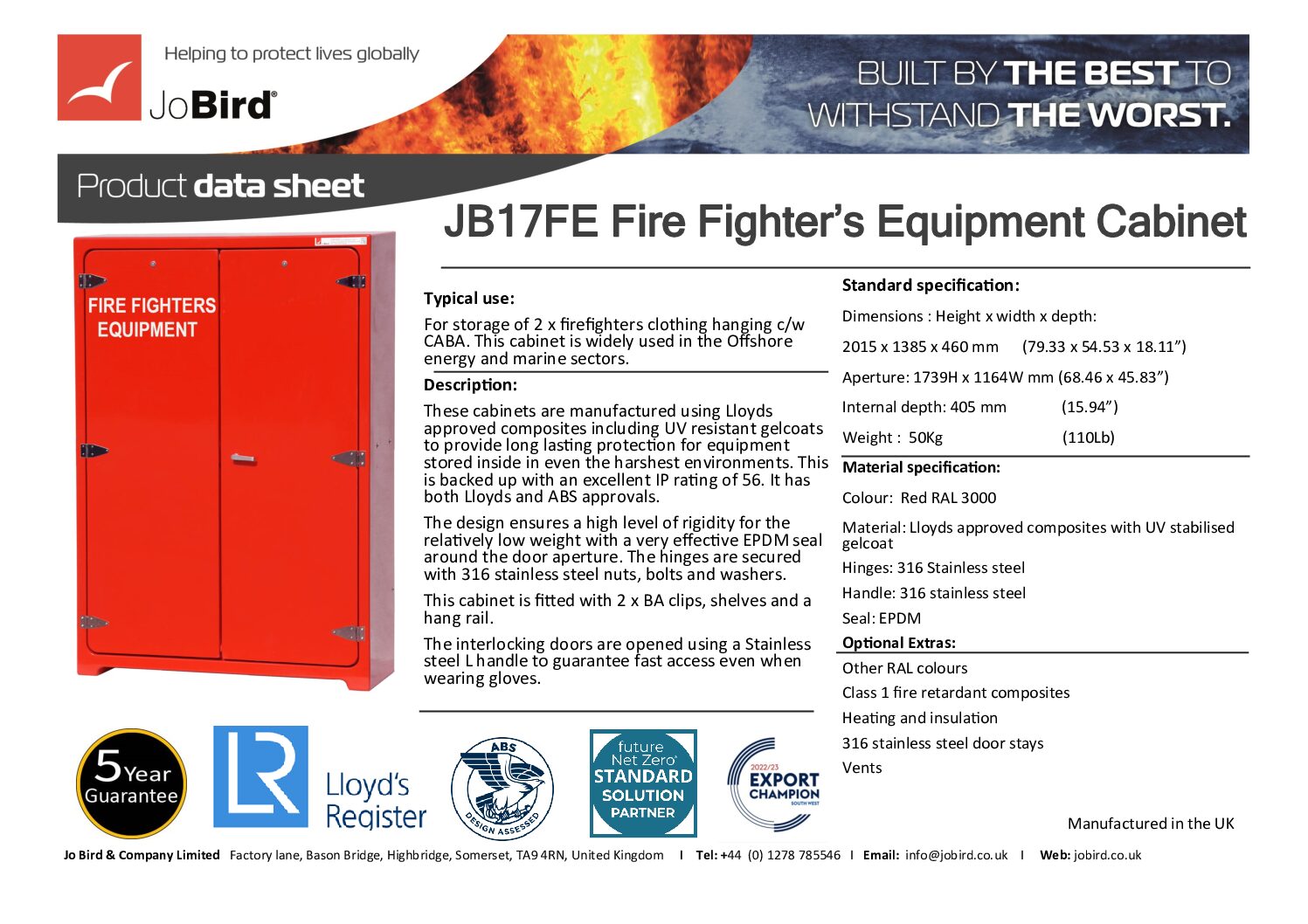 2 x Fire fighter's equipment cabinet (JB17FE) - Image 4
