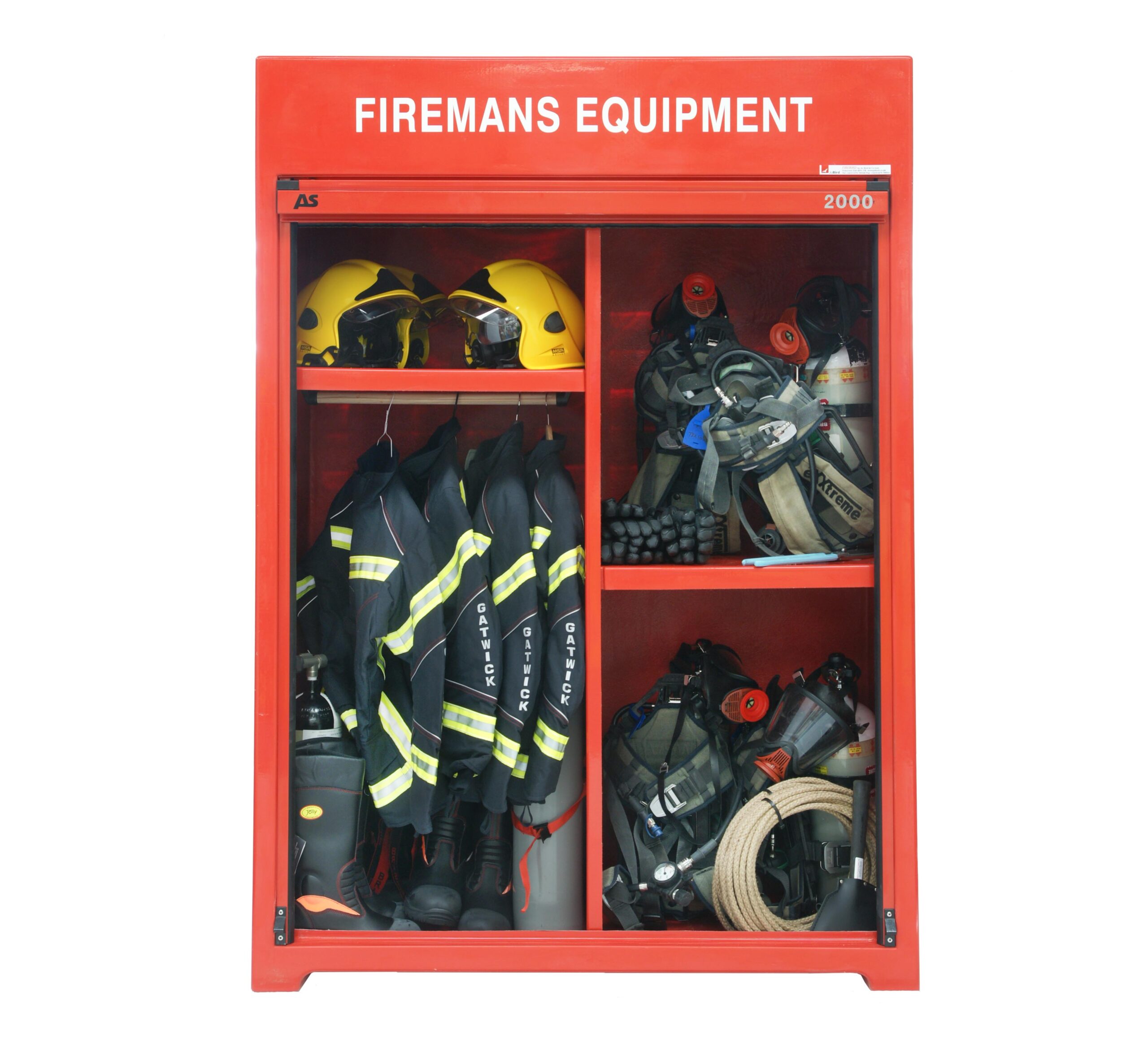 RS300.750FE with door open and showing fire fighting gear