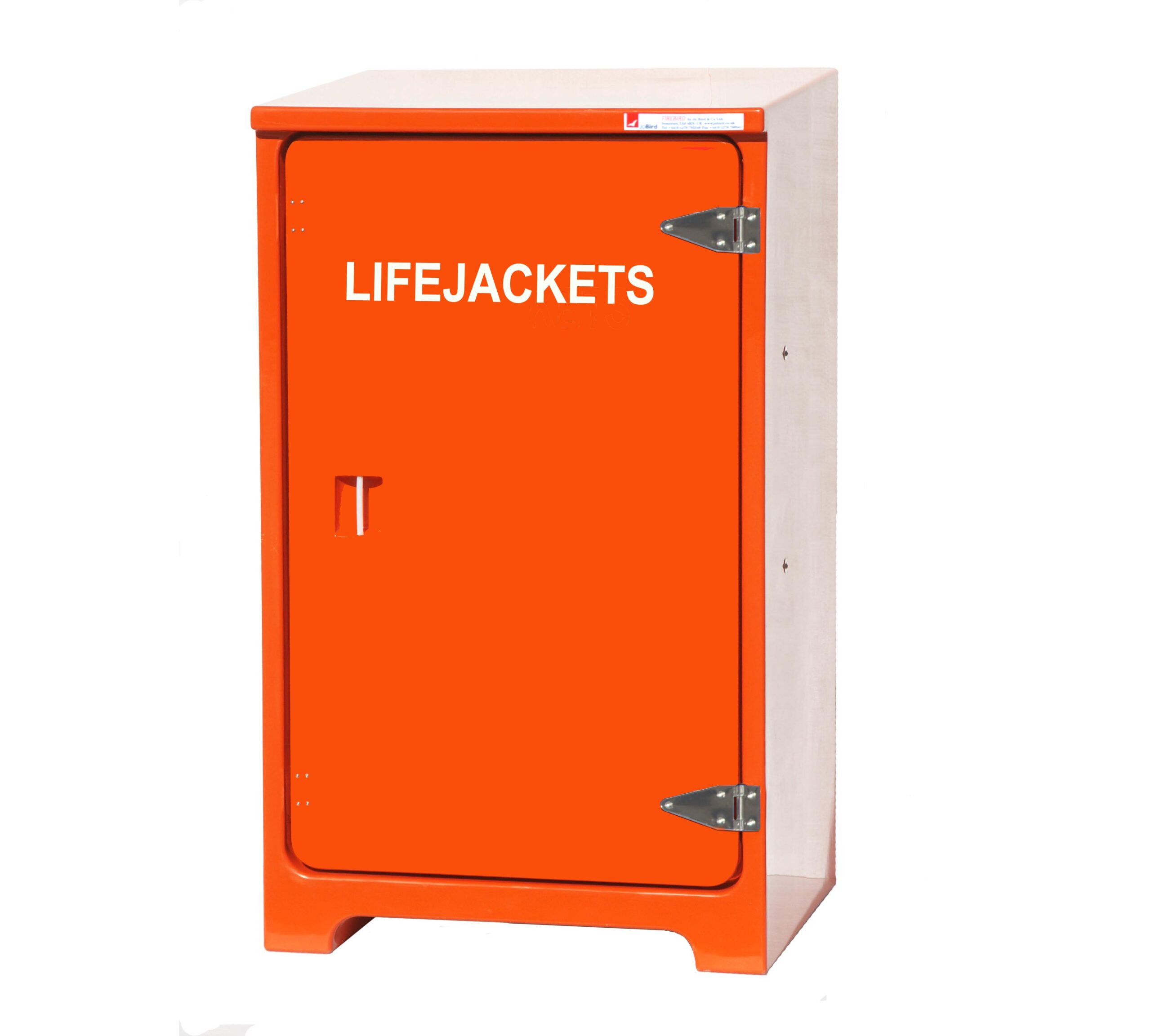 JB08.750LJ lifejacket cabinet by Jo Bird. shown with door closed.
