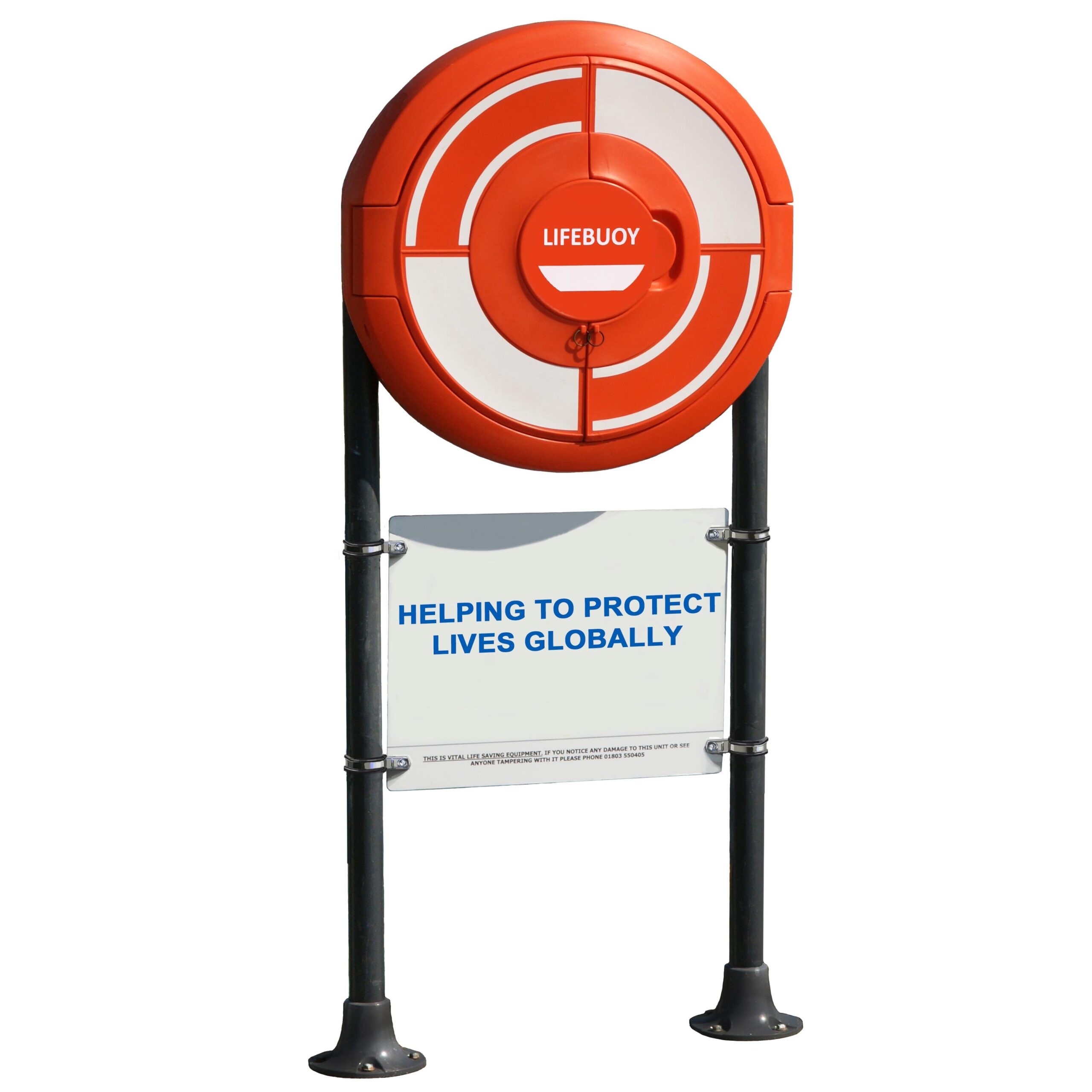 SOS700MK2 shown fitted to GRP posts with a sign in between