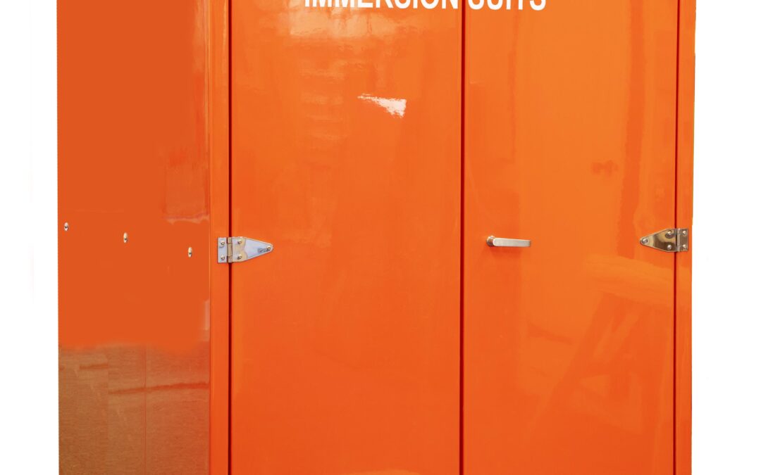 A JB17.1400 immersion suit cabinet similar to the ones to be mounted on the Floatel Endurance