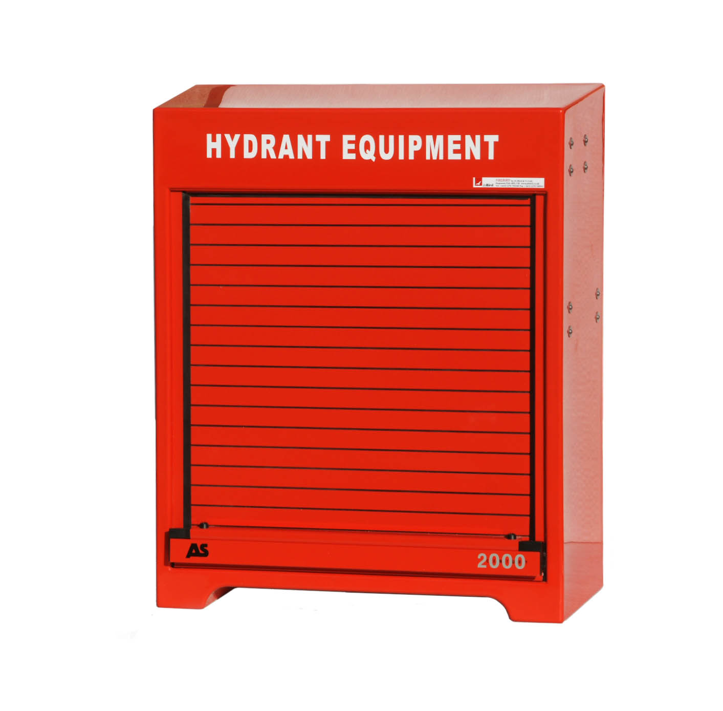 RS100H Fire hose cabinet by Jo Bird with roller door closed.