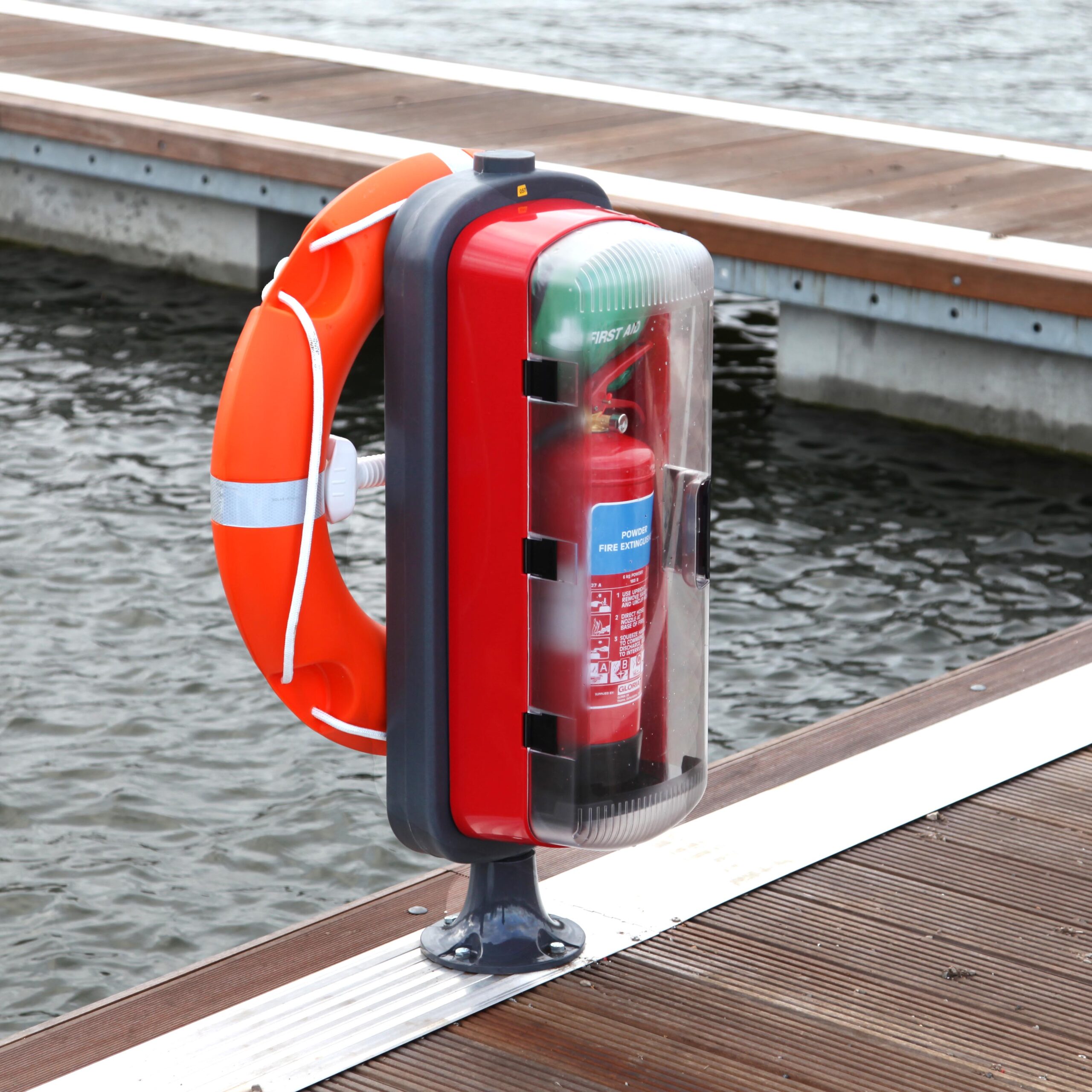 SOS601 with small first aid kit fitted to pontoon