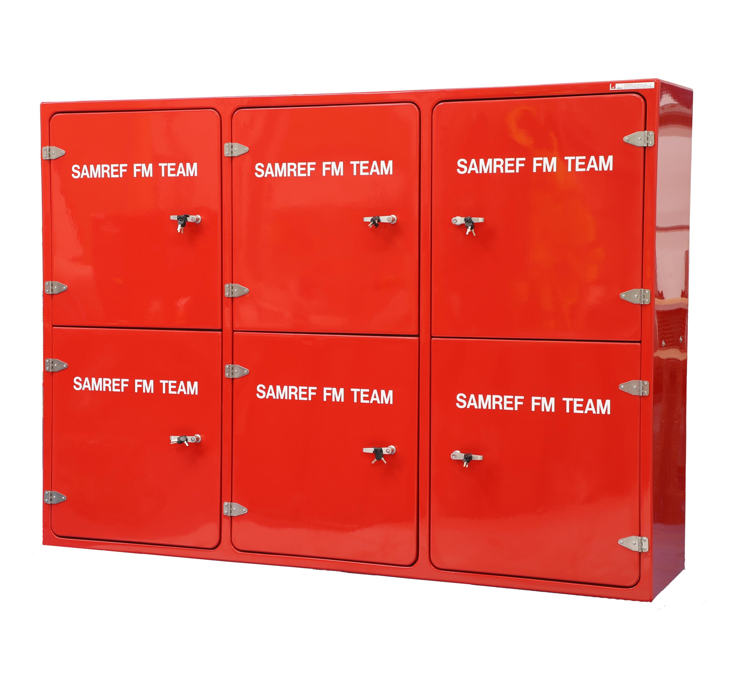 JB39 FFE cabinet by Jo Bird in red RAL 3000