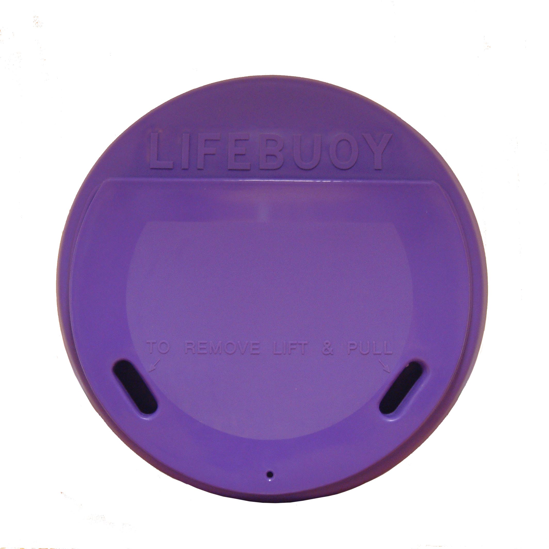 Purple Lifebuoy housing by Jo Bird. These SOS7s were fitted with a detachable front cover also in purple.