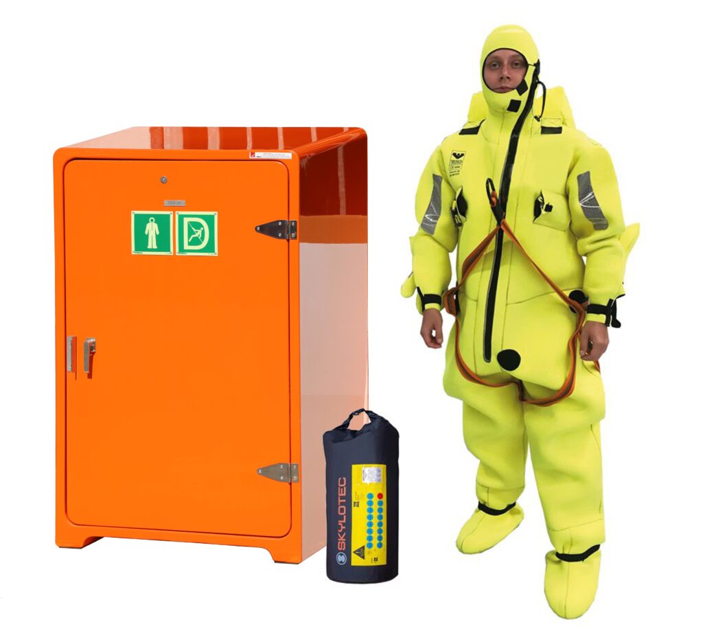 JB29 by Jo Bird with Viking YouSafe immersion suit and Skylotec descent device